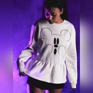 Disney x Cakeworthy Mickey Peplum Crewneck Glow In The Dark Size 2XL